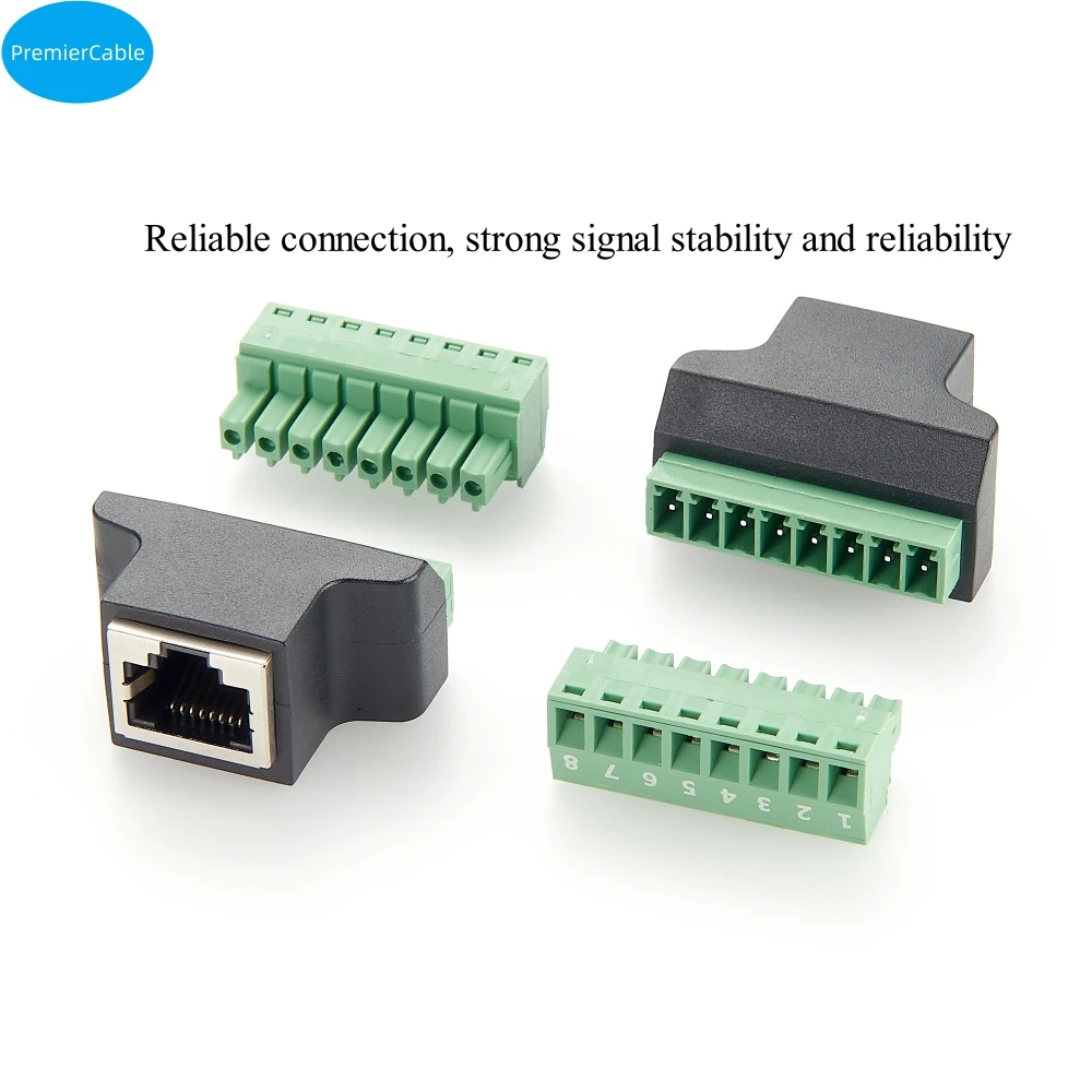RJ45 8P8C Female to 8Pin Screw Terminal Block Adapter RJ45 Ethernet Solderless Terminal Board Extender Connector