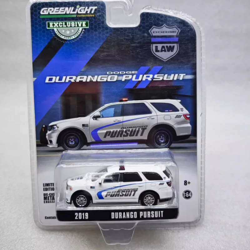Greenlight 1:64 Scale 2019 Durango's Pursuit White Alloy Simulation Car Model Static Collection Decorated Holiday Toys