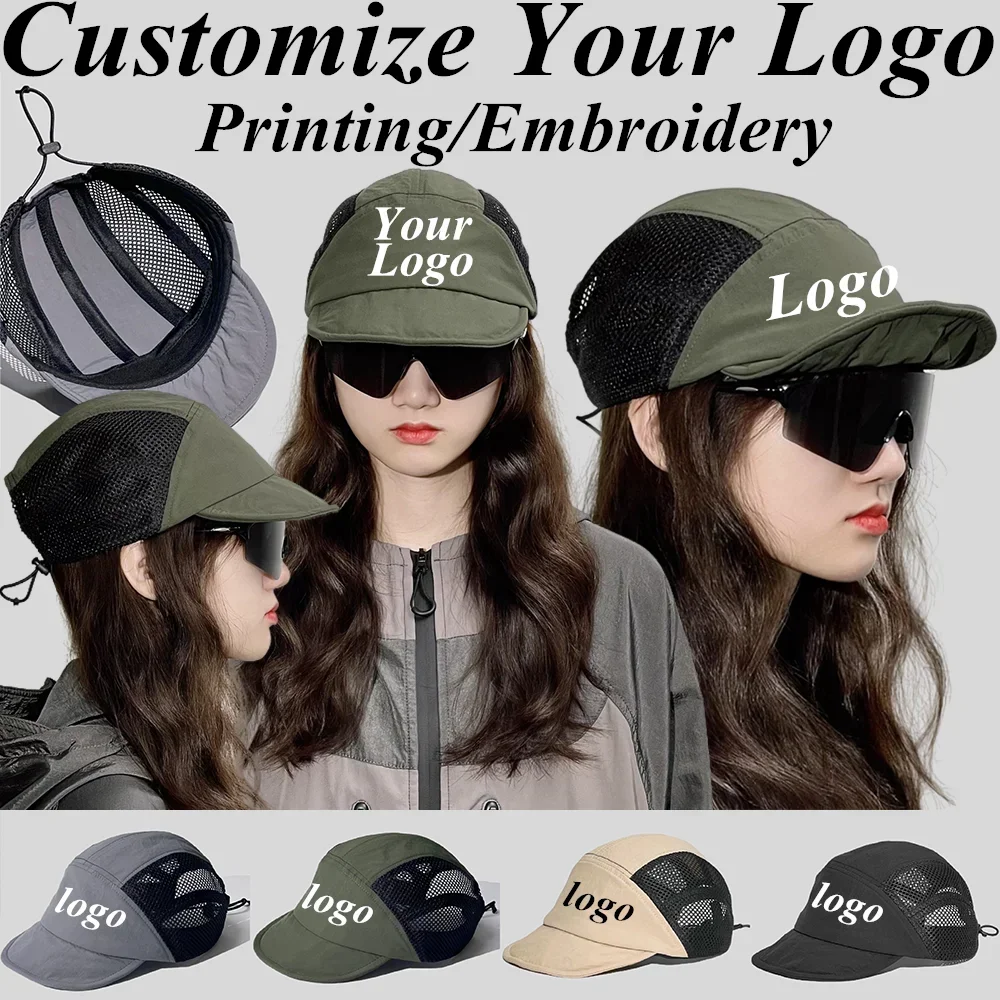 

Custom Logo 5.5cm Short Brim Baseball Caps For Men Women Adjustment Snapback Hat Outdoor Breathable Mesh Cycling Hiking Sun Hats