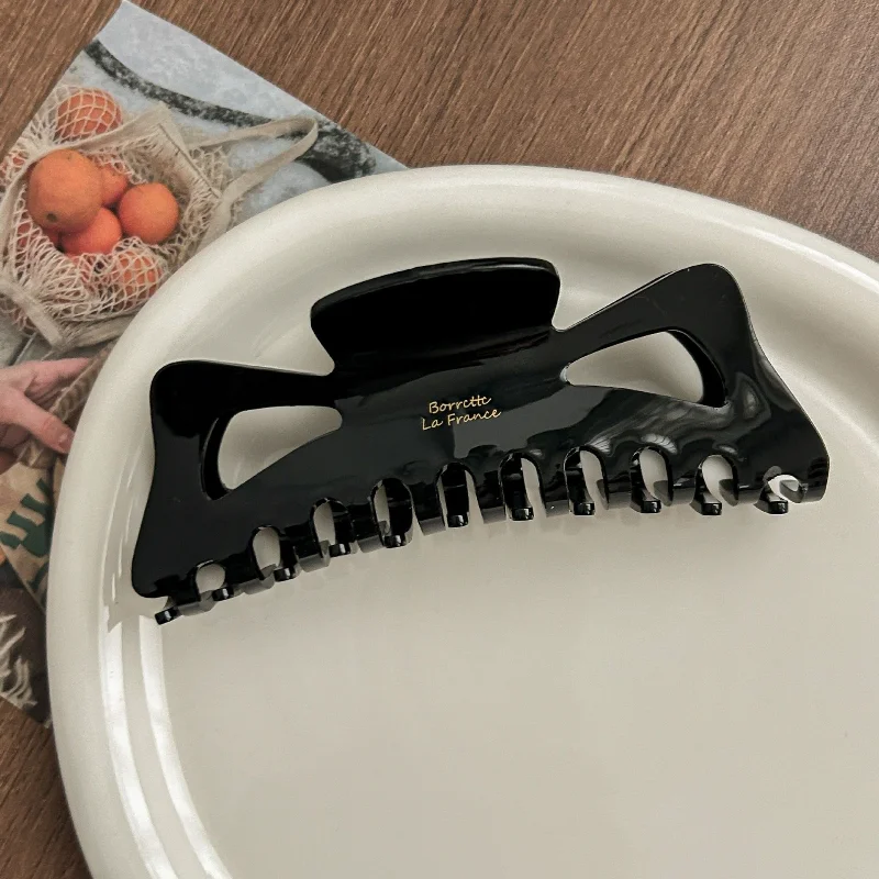 Neue Retro Korea Acetat-Haarspange Große Krabben-Haarklammern Haifischklammer Schleifen-Haarspange Modische Haaraccessoires für Frauen und Mädchen – Detail 9