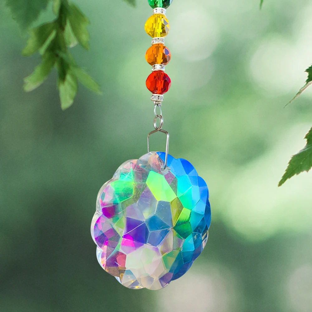 W kształcie kwiatu Sun Catcher wisiorek Aurora Mandala kryształowy pryzmat twórca tęczy Chakra joga wiszące wystrój okna ślubne domu