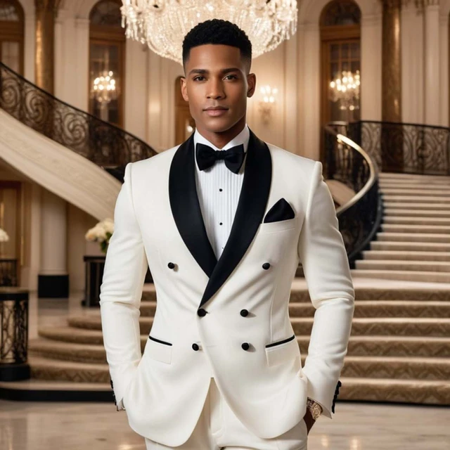White tuxedo double breasted clearance