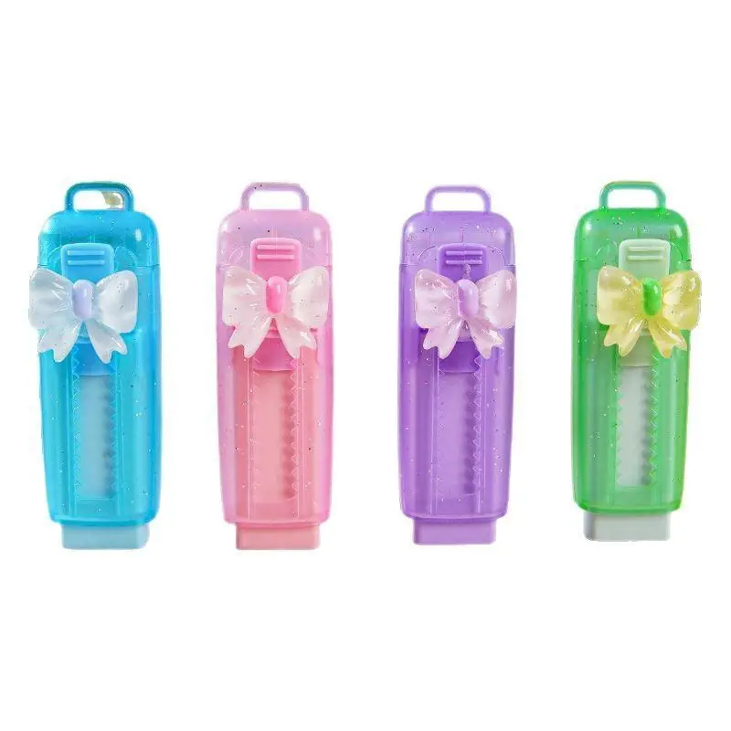 Cute Bowknot Push-pull Eraser Large-capacity Student Exam Modification Stationery Creative Drawing Modification Tool Erasers