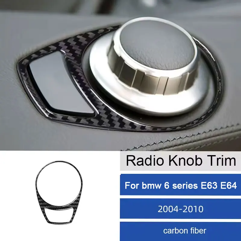 

For BMW 6 Series E63 E64 2004-2010 Carbon Fiber Car Accessories Center Radio Control Cover Soft Sticker