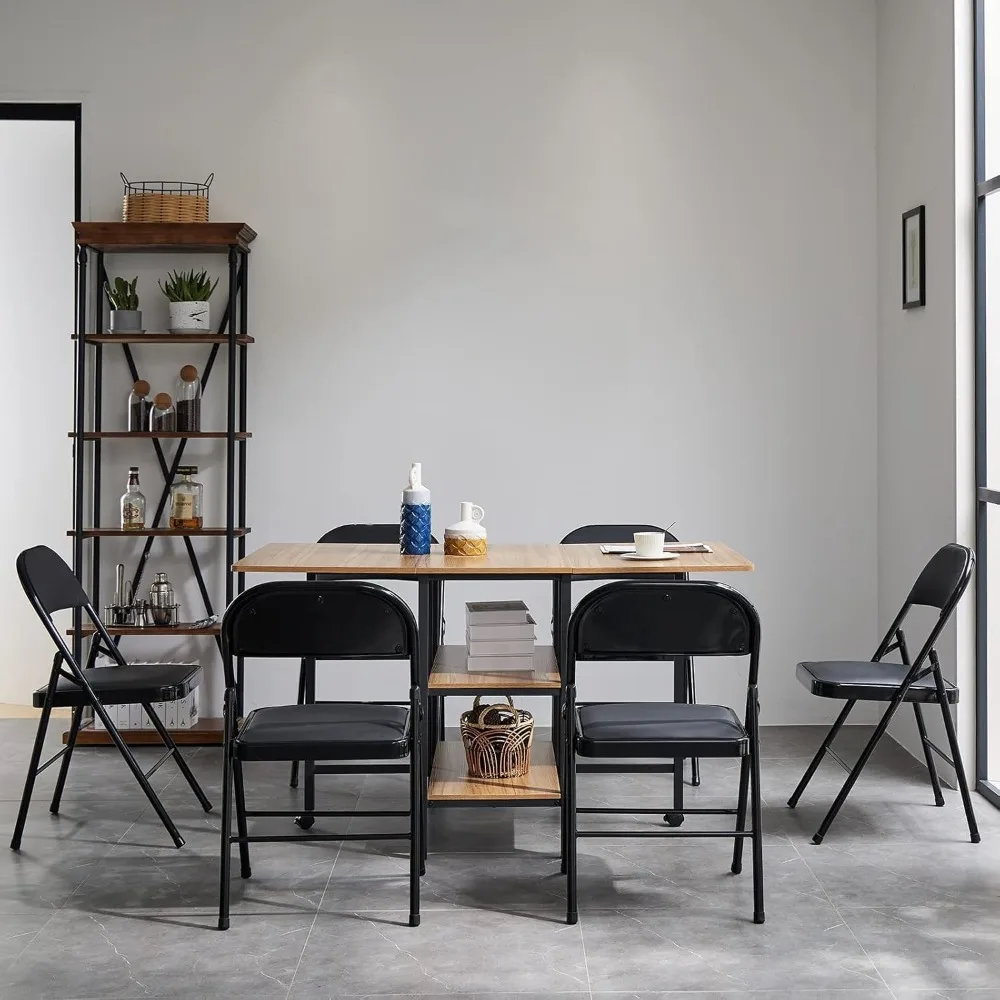 

Luxury-Style 18 Pack Black Folding Chair, Padded Folding Chairs with Back & Steel Frame 330lbs Capacity, Portable Stackable