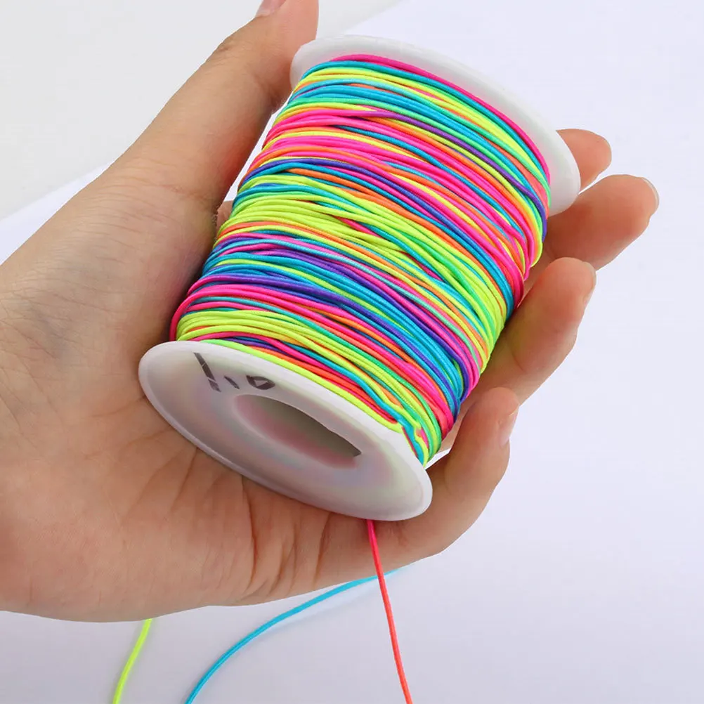 

1 рулон, пятицветный эластичный шнур, диаметр 65 м, 1,5 мм, материал для самостоятельного изготовления ювелирных изделий, сделай сам, расшитая бисером, эластичная веревка для браслетов