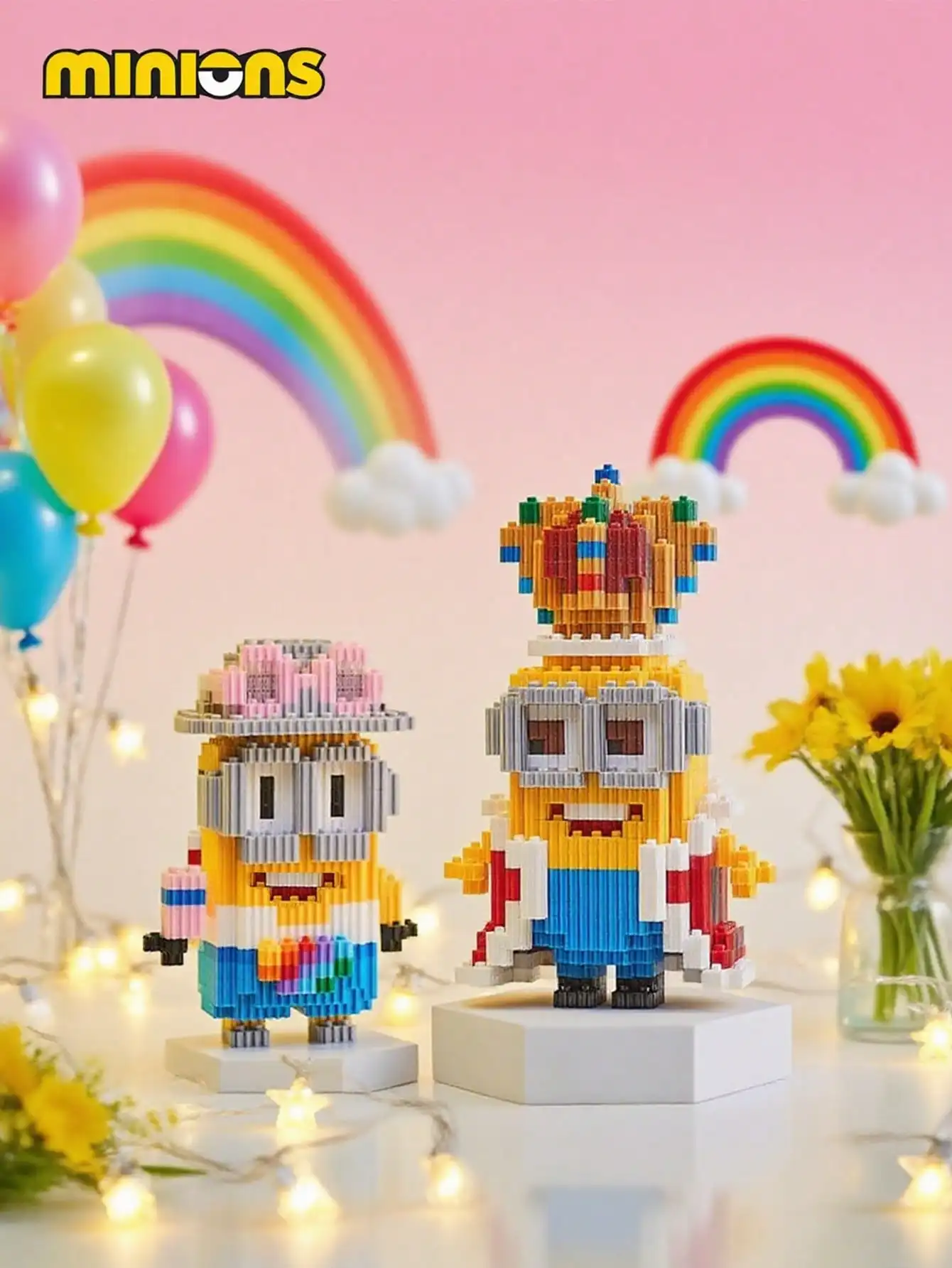 1 قطعة MINMINo التوابع الكرتون متعة الجسيمات الصغيرة الجمعية التوابع اللبنات الإبداعية الأطفال التعليمية التجمع هدية ca