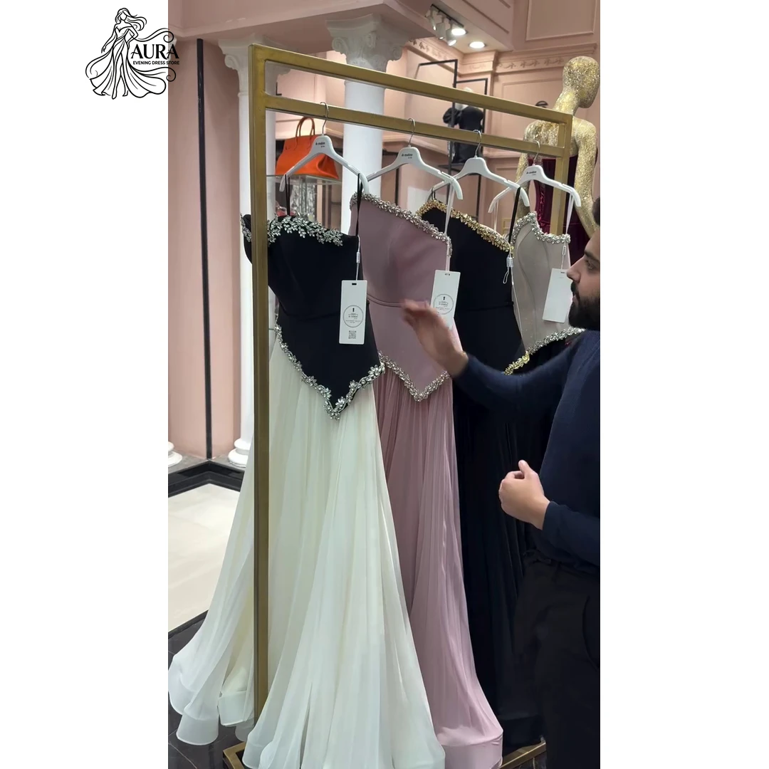 

Aura Line A Ball Gown Luxury Dress 2026 Woman Custom Made Royal Blue Prom Dresses Luxury Crystal Rhinestones Sling Evening Party