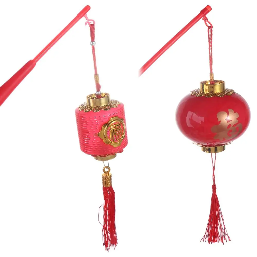 

Portable Luminescent New Year Handheld Lantern Lucky Antique Spring Festival Lantern LED Fu Zi Red Lantern Home Decor