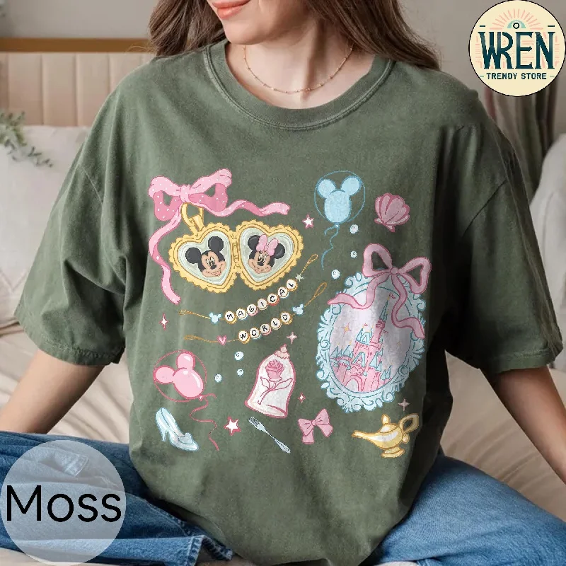 2025-26 Zomermode Mickey T-shirt Y2k Minnie Mouse Hoed Gedrukt 100% katoen bedrukt T-shirt Dames Los Disney T-shirt