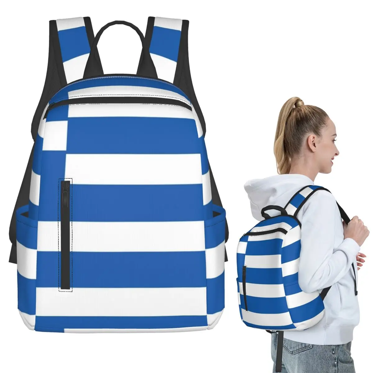 Greek Flag National Flag Of Greece Backpack Student BookBag Boys Girls School Bag Computer Shoulder Bags Men Women