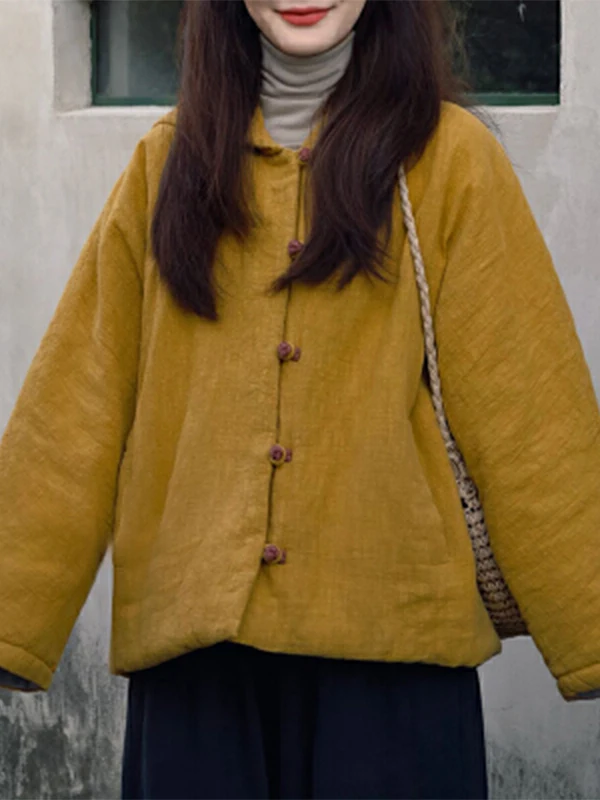 เสื้อแจ็คเก็ตผ้าฝ้ายอุ่นแบบมีฮู้ด คอตั้ง ติดกระดุม สำหรับฤดูหนาว เสื้อคลุมผู้หญิง แบรนด์แฟชั่นเกาหลี ทรงสลิม แขนยาว