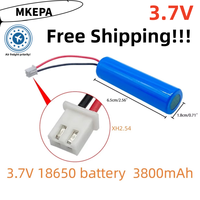 3.7V 18650 3800mAh lithium ion rechargeable battery with replacement socket emergency lighting xh2.54 line