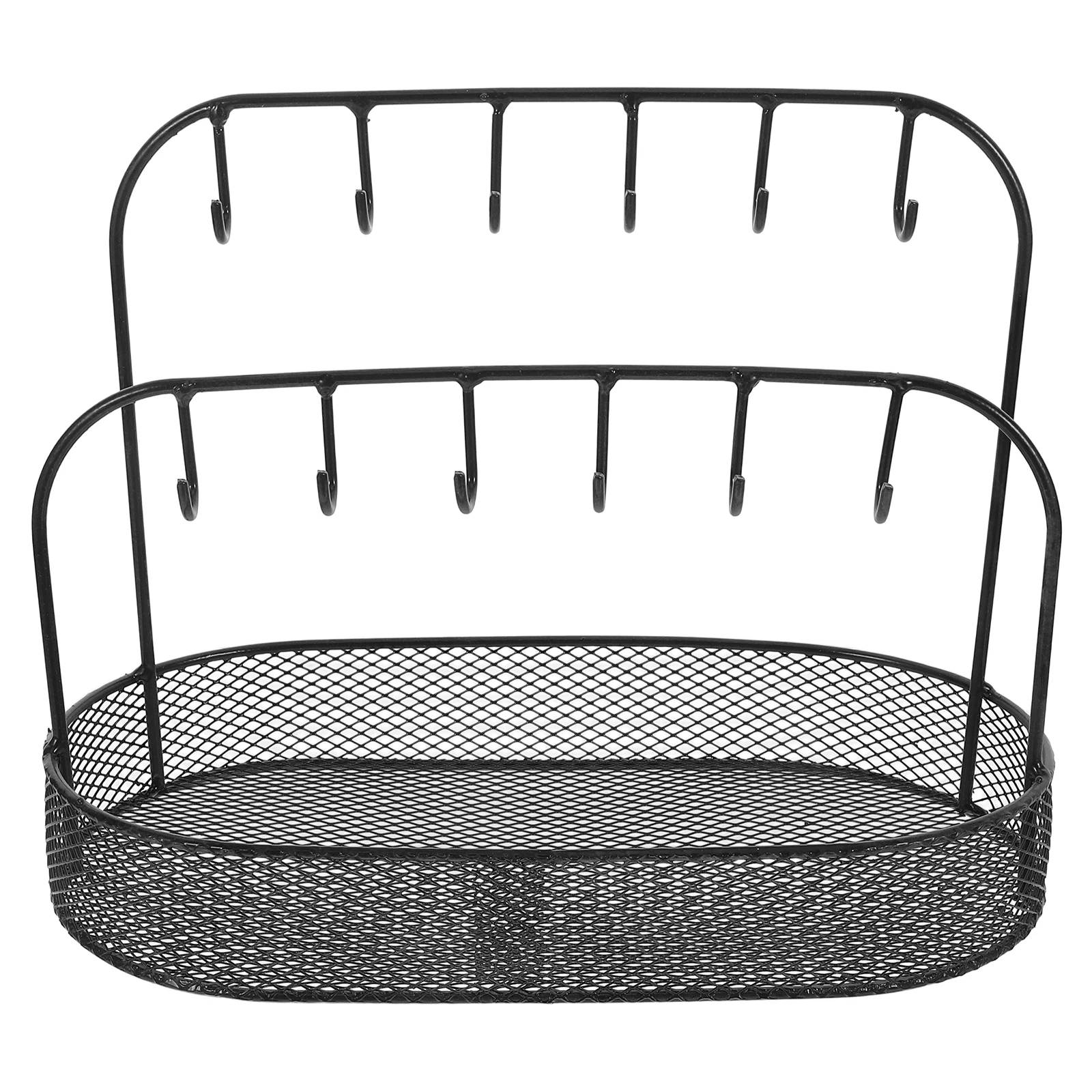 

Sturdy Iron Desktop Organizer Multi-Functional Entryway Storage Rack Key Holder Tray For Keys Jewelry Cotton Swabs Home