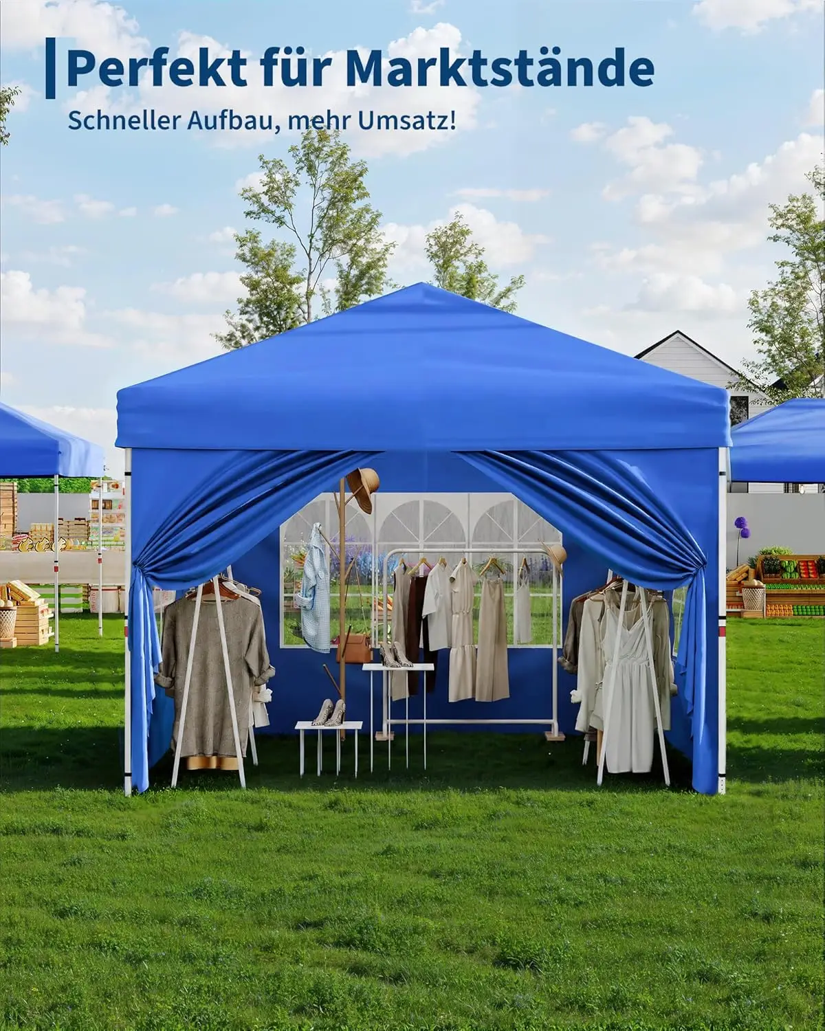 Waterproof Pop Up Gazebo with Sidewalls and Carry Bag