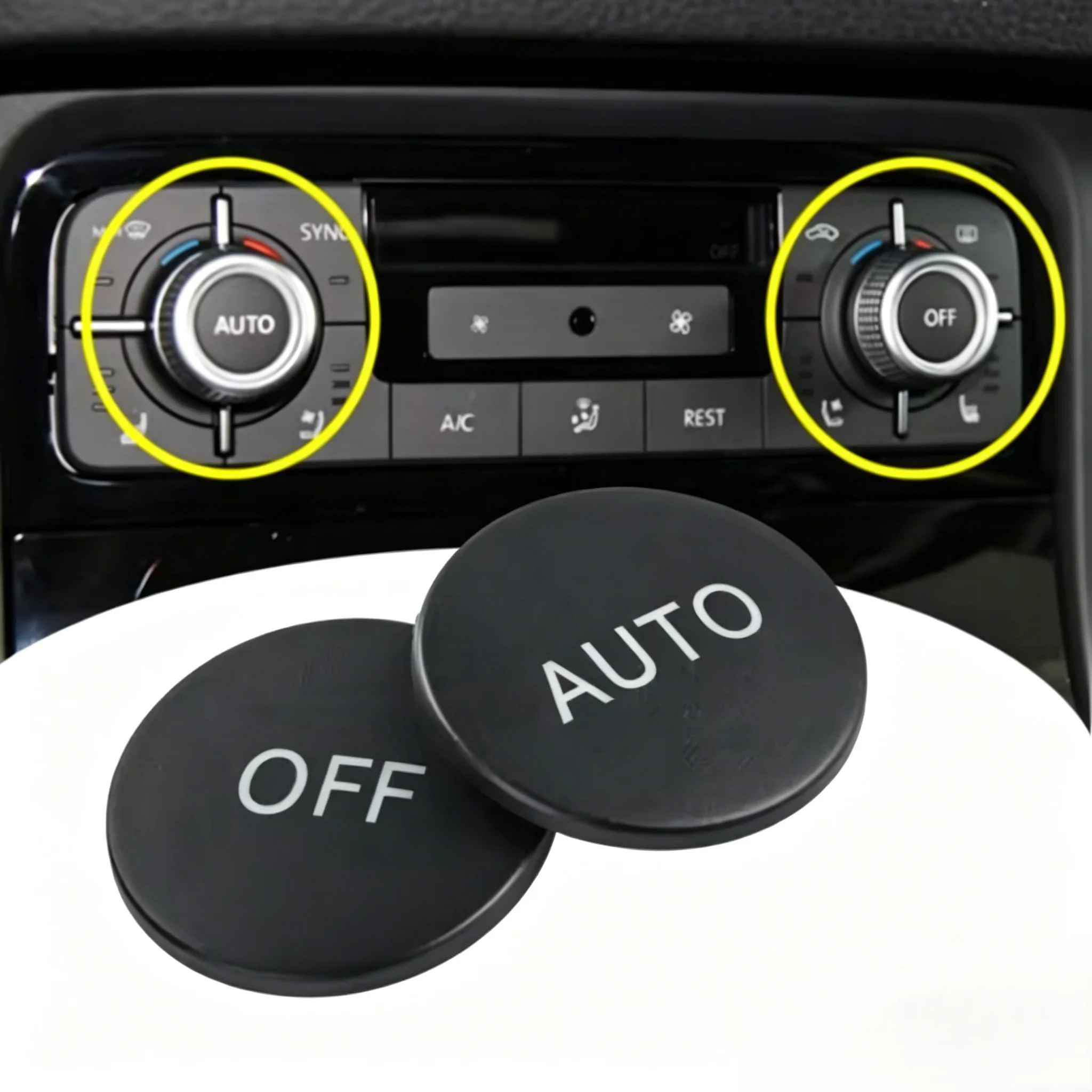 1PC AC Heater Climate Control Unit Switch Button Knob Panel AUTO OFF Cap Trim For VW Touareg 2 7P R-Line 2011-2018 7P6907040BR