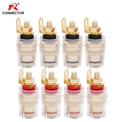 4Pairs 4MM Binding Post Connector Audio HIFI Cable Terminals, Binding Post for Speaker Amplifier, Brass With Gold Plated