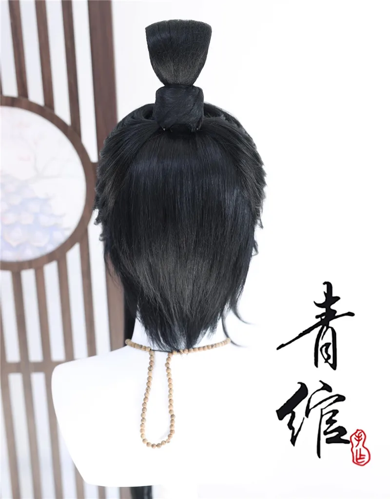 Estilo zhangzhao cos peruca cinzas do reino antigo hanfu masculino feminino cabelo cosplay perucas + peruca boné