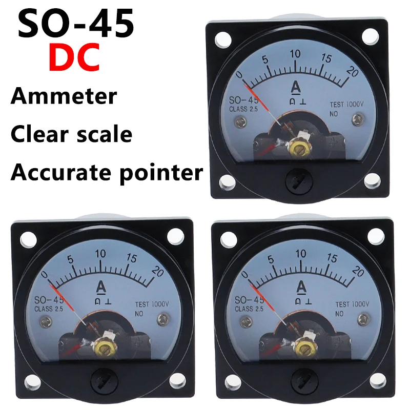 Teste Elétrico Tester Atual dc Amperímetro Analógico Pointer Medidor So45
