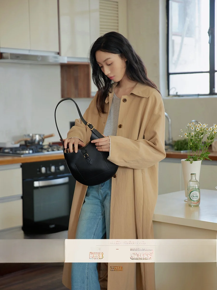 

Ginnkee хаки ретро пригородное длинное пальто женское весенне-осеннее текстурированное свободное утягивающее верхнее пальто против морщин Jaet