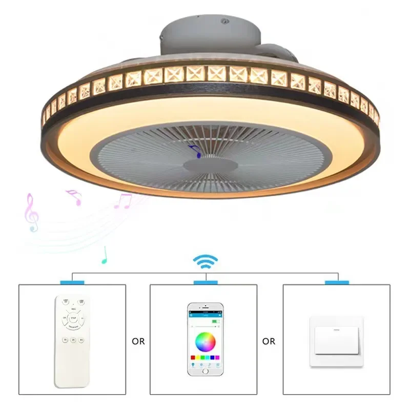 Imagem -06 - Luz de Tecto com Iluminação Rgb 50cm com Bluetooth Música Alto-falante Led Ventilador Velocidades Casa Sala de Estar Quarto com Controle Remoto