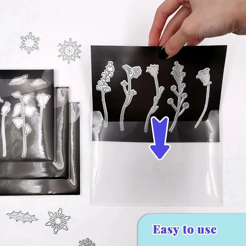 12Pcs Clear Stamp And Die Storage Bag With 12Pcs Rubber Magnetic Sheets, Die Storage Set With 2Pcs Tweezers Easy To Use