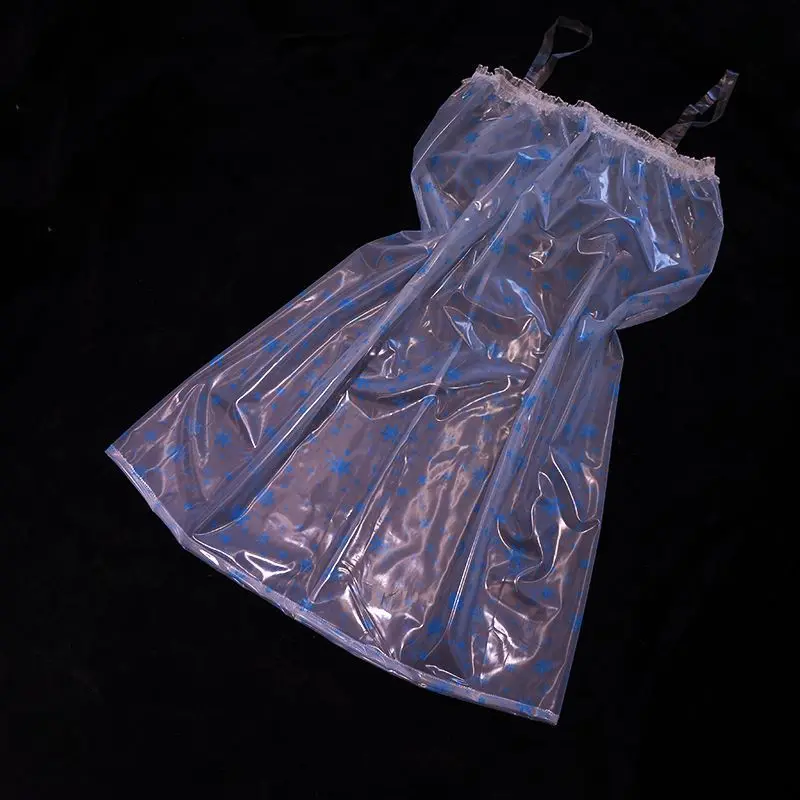 PVC Dress, Strap Suspender, Sexy Plastic Nightgown, Smooth PVC Film, Trendy and Personalized Charm