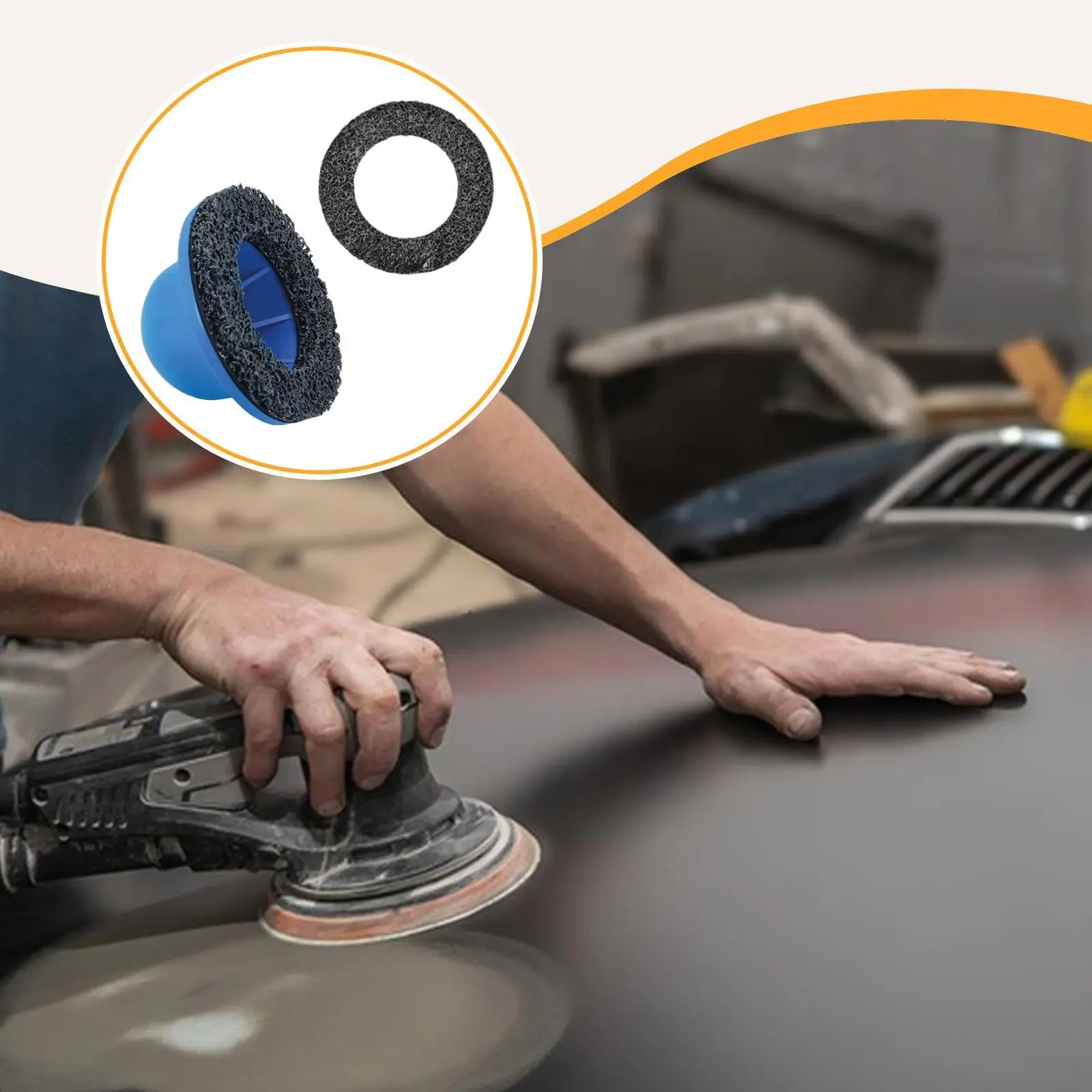 

Wheel Hub Grinder with Replacement Pad Sanding Pad Paint Sanding Wheel 150mm Diameter Rust Removal Hub Cleaner Grinding Disc