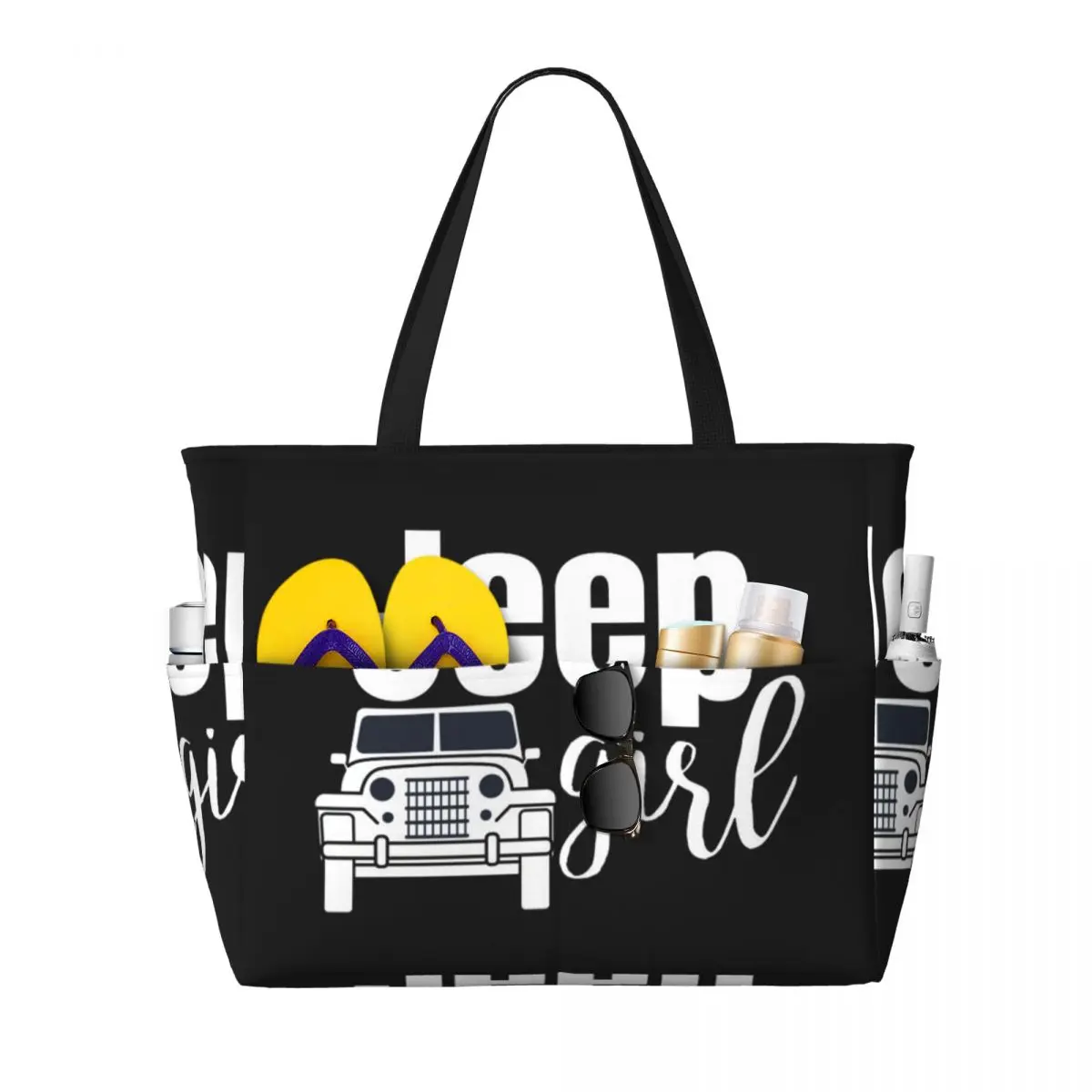 Jeep Girl Beach Tote Bag Sport Gym Yoga Duffle Large Tote Bag Women Travel Bag Fitness bag