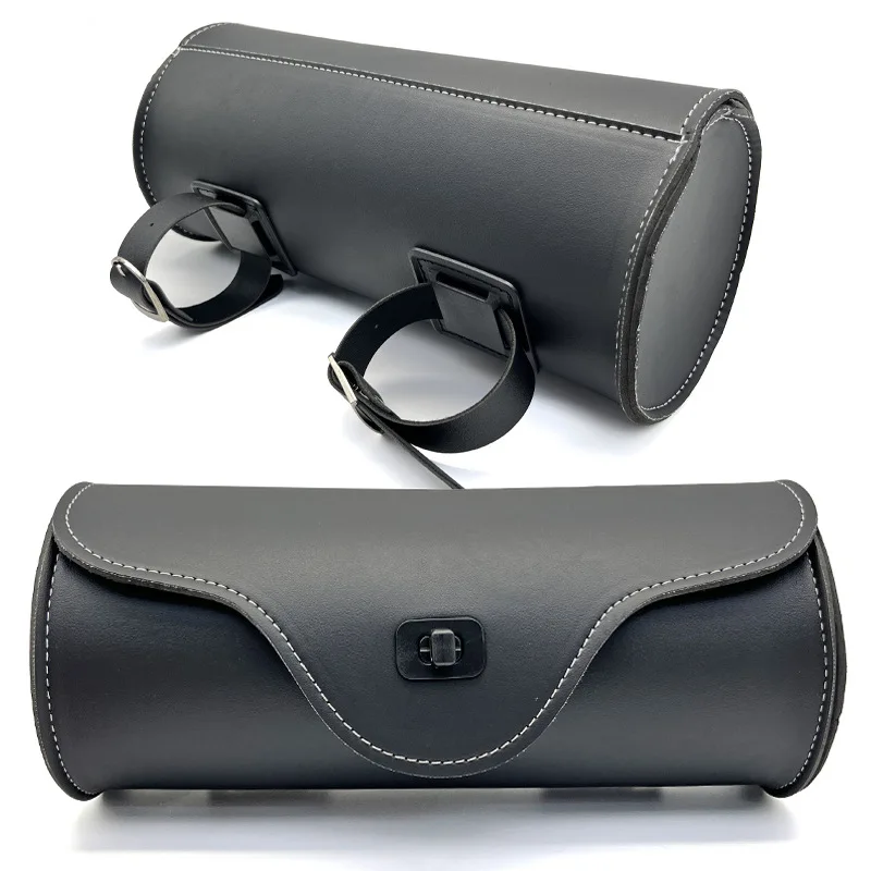 

Motorcycle toolkit retro front bag Universal Saddlebag leather waterproof Electric vehicle tail bag Bicycle hanging bag