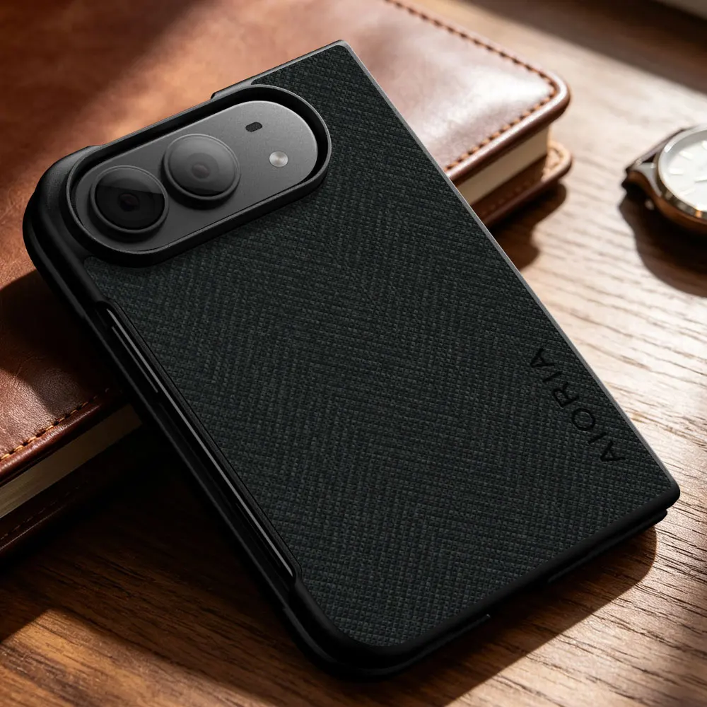 Hülle für iPhone Duo Ultra Fold, luxuriöse Textil-Leder-Handyhülle, weiche Schutzhülle für iPhone Duo, Capa. – Detail 6