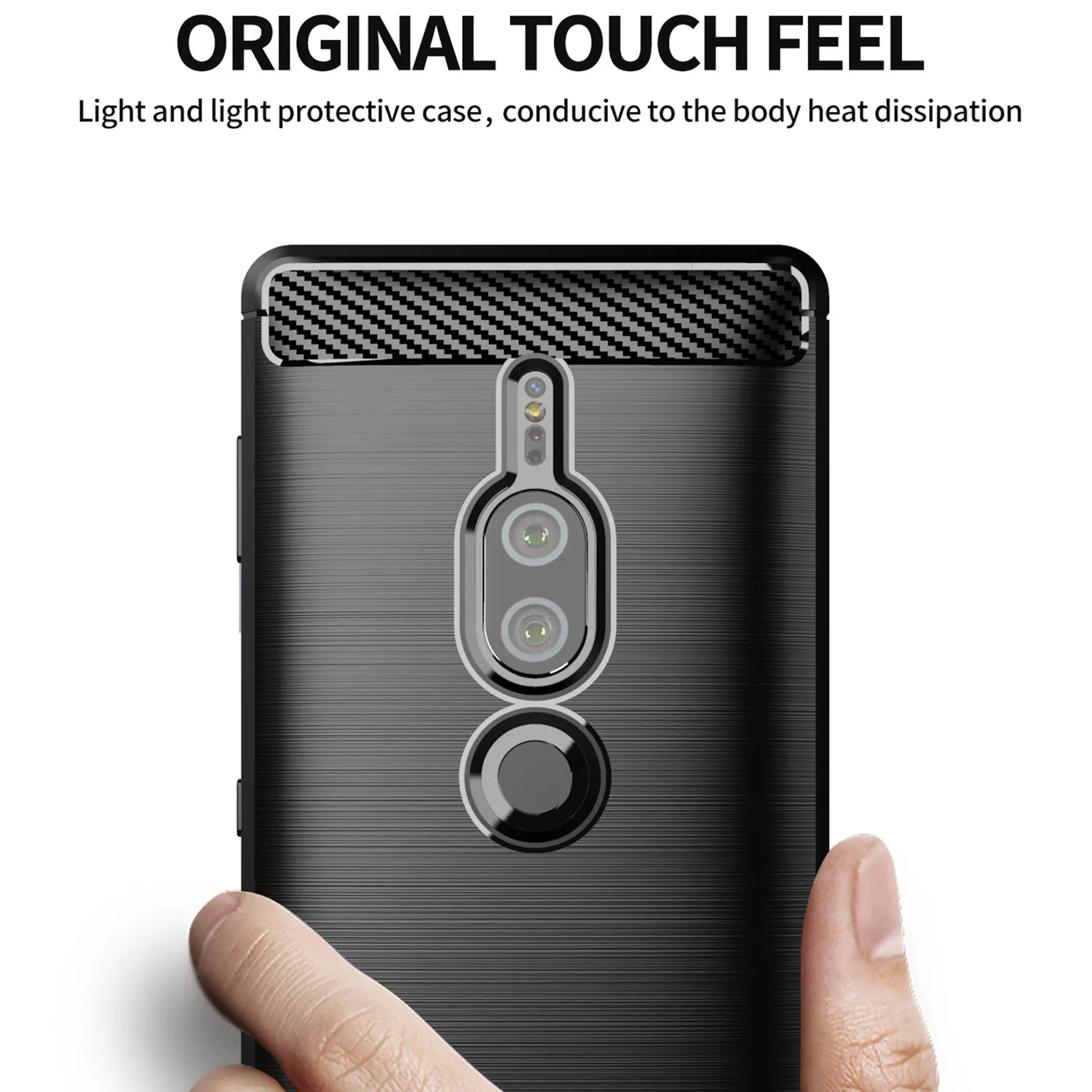 Shockproof Case For Sony Xperia XZ2 Premium XZ2 Compact mini Carbon Fiber Cover for Sony Xperia XZ2 Protector Soft Silicon Cases