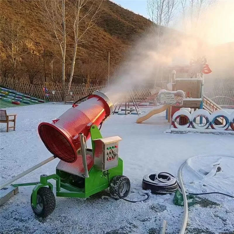 Outdoor Ski Equipment Artificial Snowfall Equipment Automatic Snow Maker Cannon Fan Generator Shed