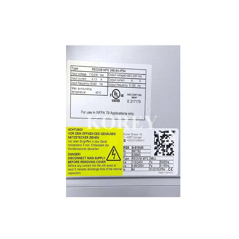 Controller REOVIB MFS 26BUL REOVIB MFS 268-8A-IP54 New Please Inquiry