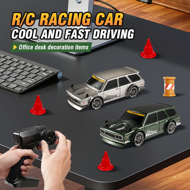 Mini voiture de course télécommandée Rc de bureau, véhicule à dérive à demi-échelle, modèle de voiture rétro simulé, cadeau pour enfants, 1/24