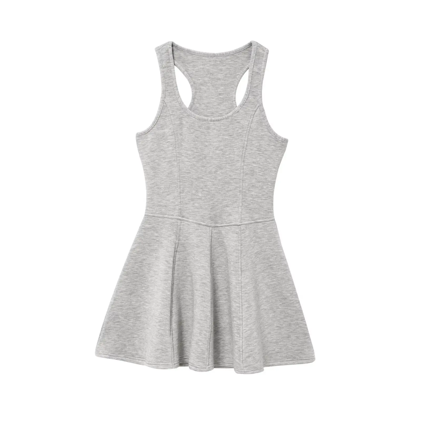Couche spatiale en coton a-ligne gilet sans manches robe courte été nouvelles femmes mince col rond a-ligne sans manches débardeur robe courte