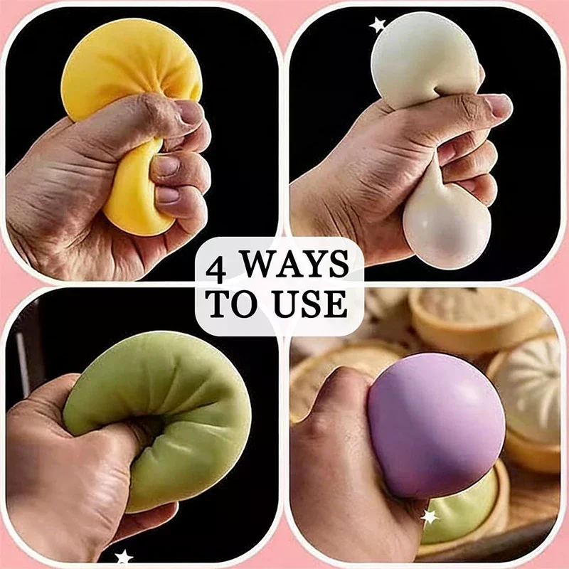 

Giant Dumpling Toys Anxiety Relief Fidget Toy Simulation Food Steamed Stuffed Bun Soft Squeeze Decompression Dough Toy