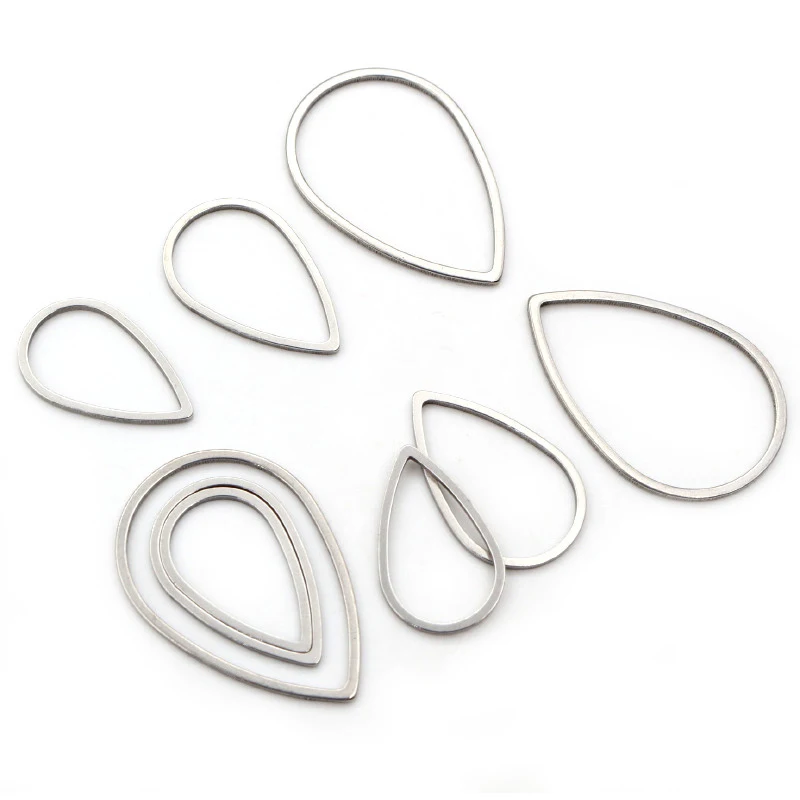 20 sztuk/partia 13 26 32mm ze stali nierdzewnej pozłacane kropla wody zamkniętej ramy wypadania pierścionki dla DIY kolczyk biżuteria zadatki ustalenia — zdjęcie 6