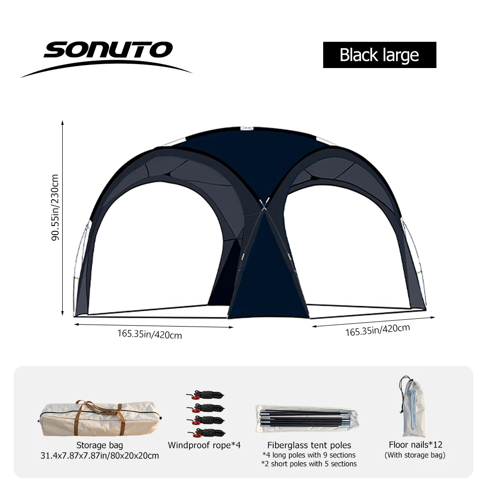 Grote 4-10 personen campingtent waterdicht winddicht zonnescherm anti-muggen 210D Oxford voor buiten familie strand wandelen