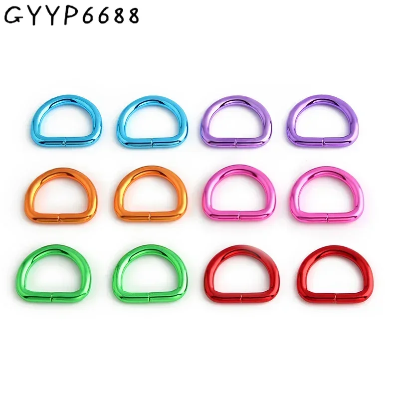 10/50/100PCS 25mm Colorful D-Shaped Buckle Metal D Ring For Bags Strap Key Ring Pendant Dog Collar Connector Clasp Accessories