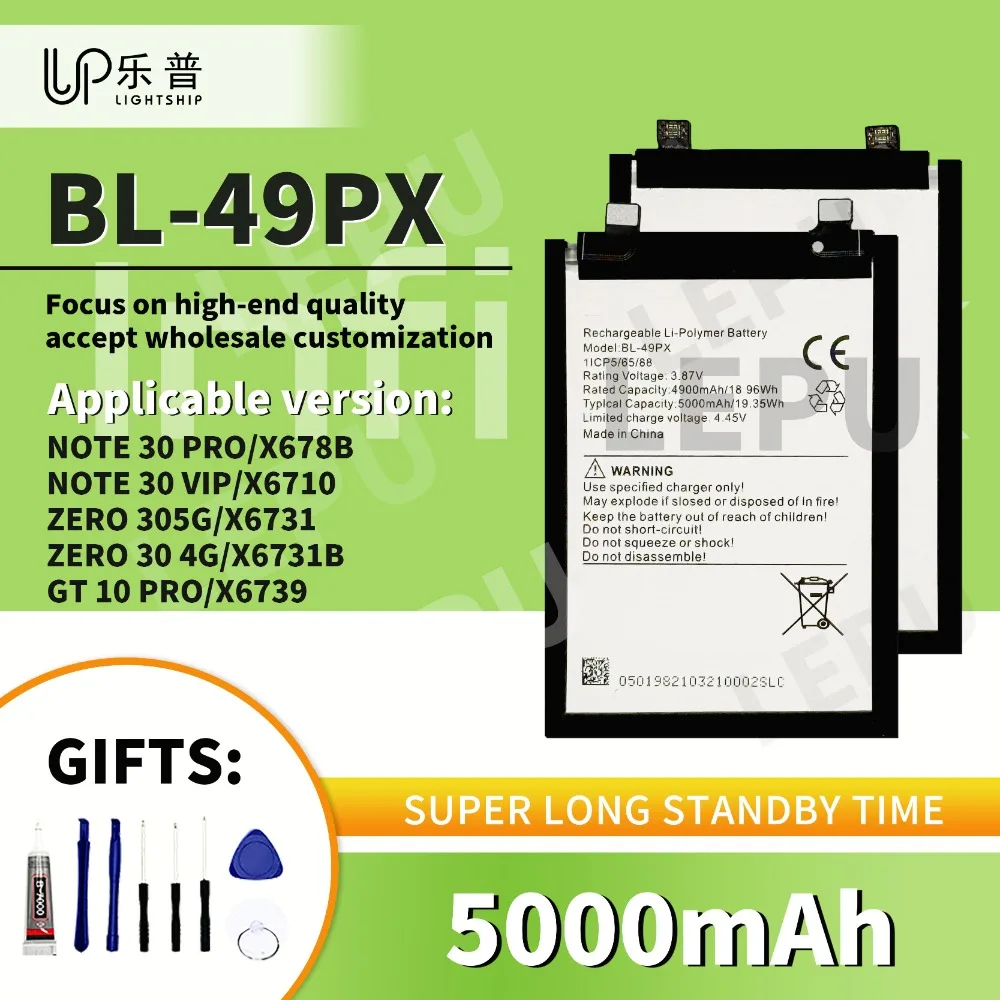 

High Quality Battery INFINIX NOTE 30 PRO VIP BL-49PX 5000mAh Battery for INFINIX ZERO 30 4G 5G X6739 X678B X6710 X6731 X6731B