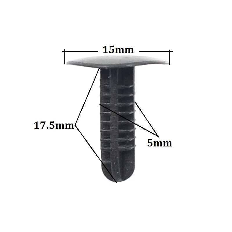 Universal 40PCS Black Plastic Rivet Push in 5mm 6mm 7mm 8mm Car Trunk Roof Trim Panel Fastener Clip