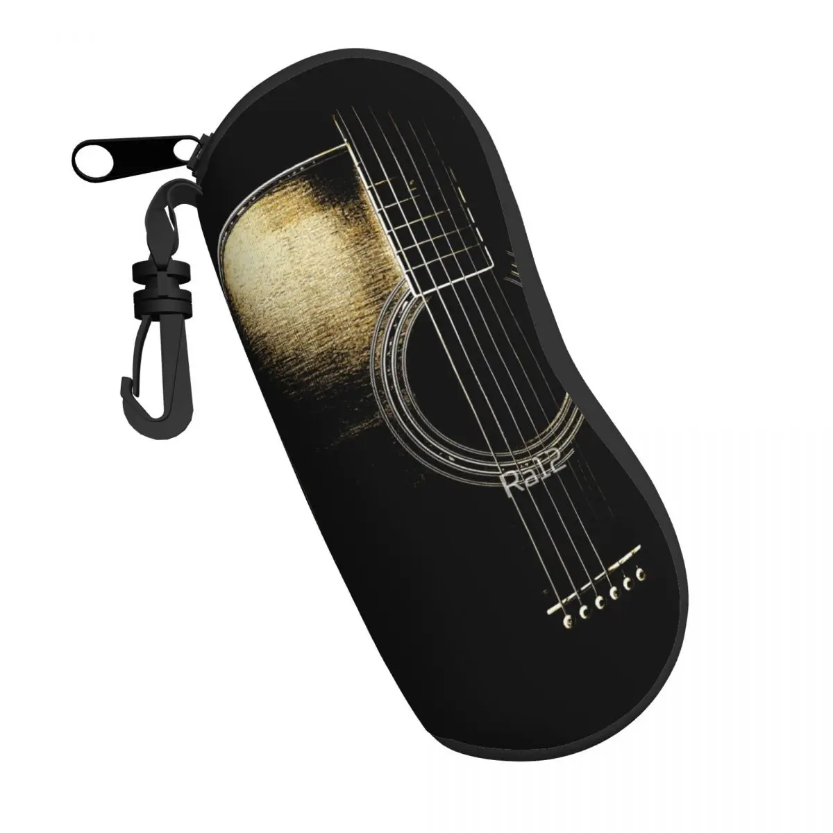 Guitarist Musicians Acoustic Guitar Lite 5 Glasses Case Humor Graphic Eyeglasses Case Novelty Purse