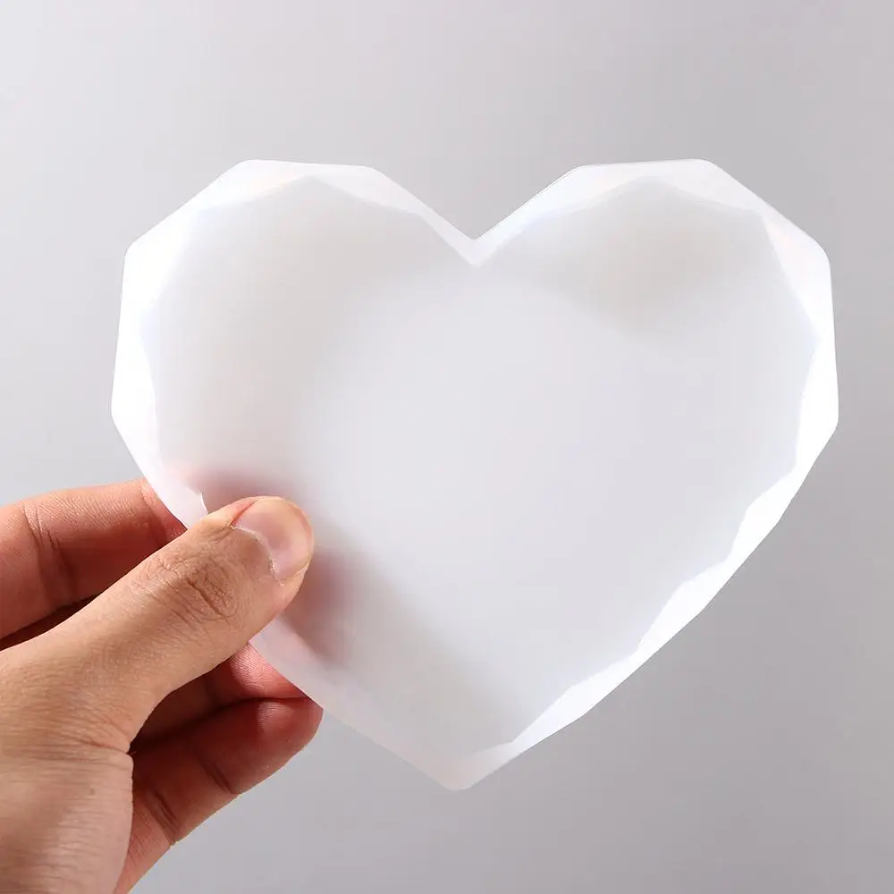 

Epoxy DIY Cup Mats Diamond Edge Placemat Heart Shaped Resin Casting Mold Pad Clay Tools Tray Mould Coaster Mold