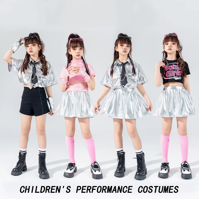 

Kids Group Kpop Outfits Girls Jazz Dance Costume Cheerleading Hip Hop Clothing Children'S Performance Dancing Wear DW10776