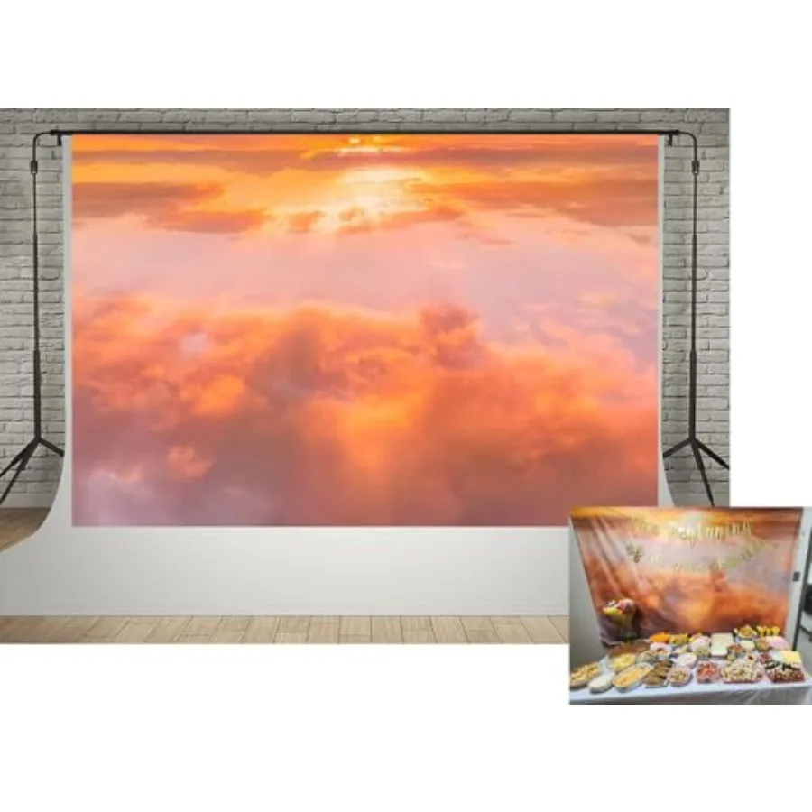 

10x6.5ft Red Cloud Sky Backdrops for Photography Abstract Evening Sunset Scene Background Photo Studio