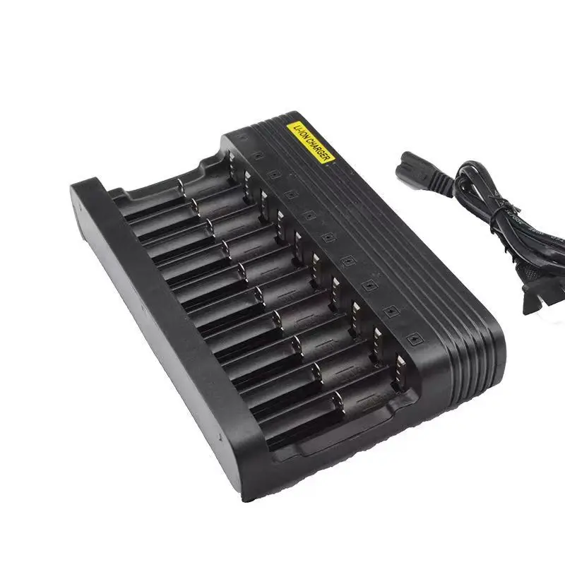 10 Slot Charger Rechargeable Battery Lithium Battery Charger3.7V Li on Battery 18650 Battery 18650