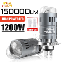 H4 Bi Mini LED Projector Lens Car Bulb EMC Auto Headlight Turbo Lamps Canbus Plug and Play Dual Motorcycle High Low Beam 12V 24V