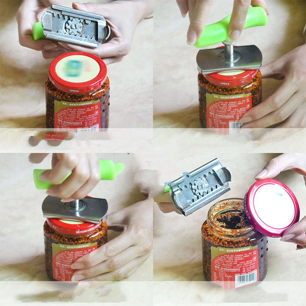 

2Pcs Heavy Stainless Steel Jar Opener Anti-Slip Labor-Saving for Kitchen Home Picnic 25-95cm Diameter Bottles Jars White Green