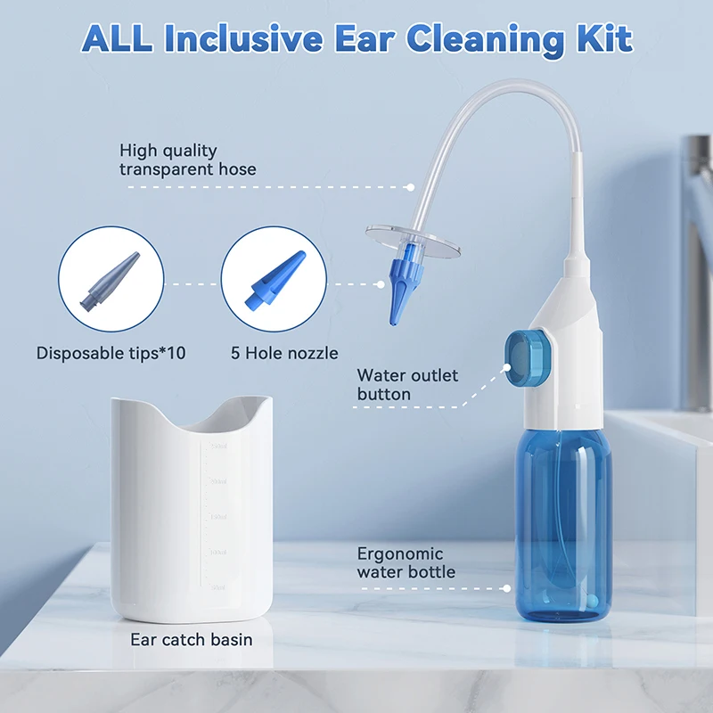 Ear Wax Removal Tool Manual Ear Irrigation Flushing System Safe & Effective Ear Cleaner For Adults Kids Cleaning Washer Kit